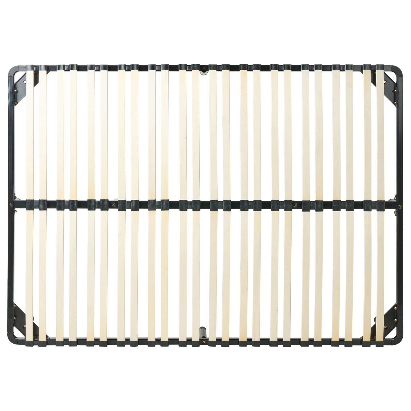 Freestanding Bed Base EU Double Solid Wood Slats Steel Frame