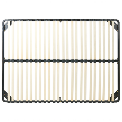 Freestanding Bed Base EU Double Solid Wood Slats Steel Frame