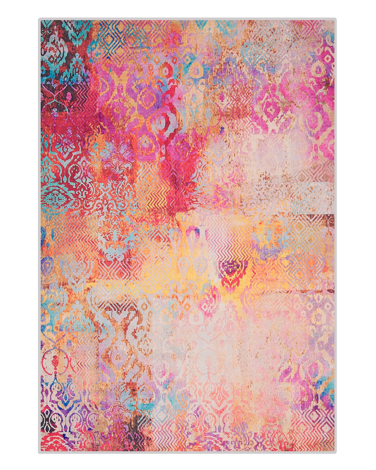 Multicolour Abstract Area Rug 140 x 200cm Polyester Backed