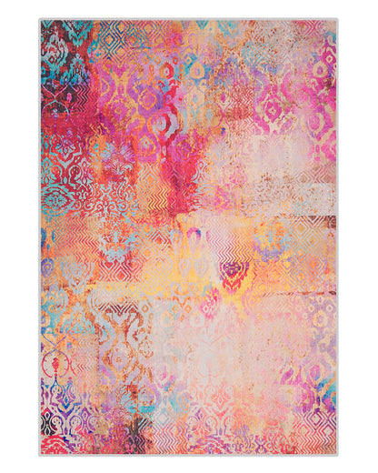 Multicolour Abstract Area Rug 140 x 200cm Polyester Backed