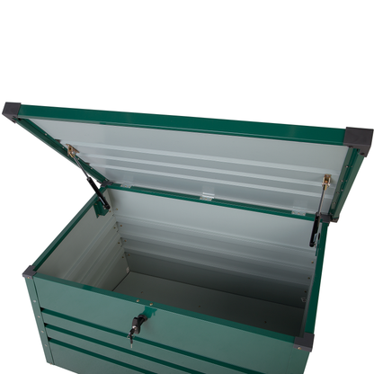 Outdoor Storage Box 300L Green Galvanized Steel Garden