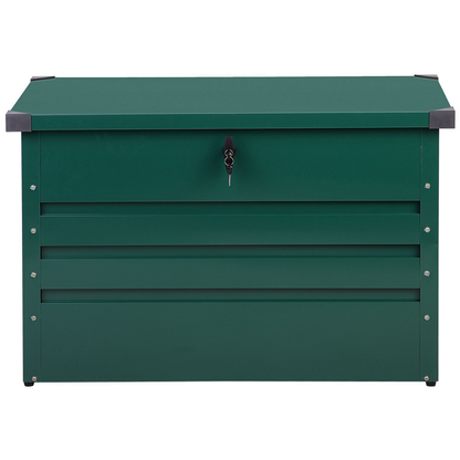 Outdoor Storage Box 300L Green Galvanized Steel Garden