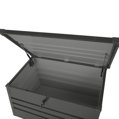 Outdoor Storage Box Grey 300L Galvanized Steel