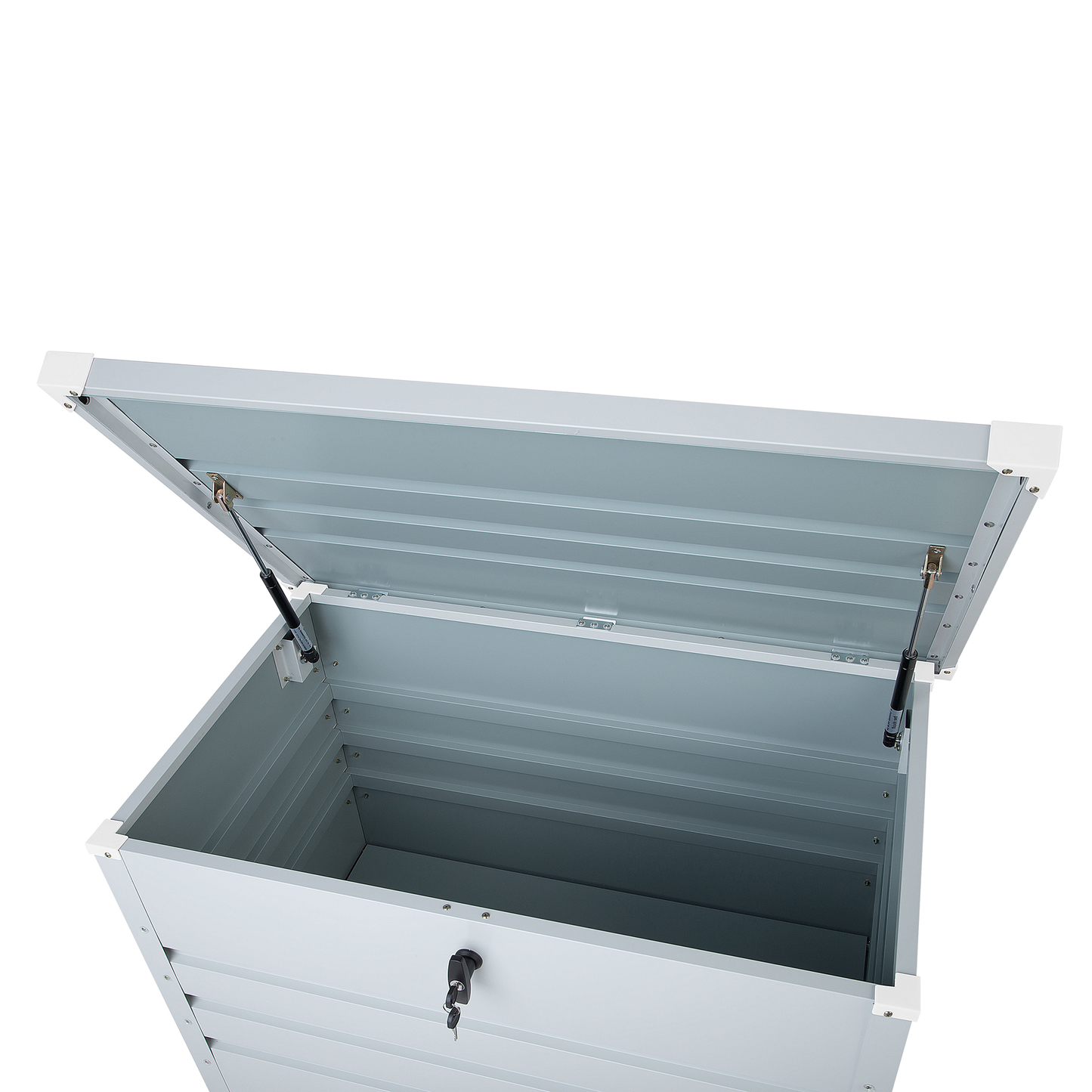 Lockable Outdoor Storage Box Light Grey Galvanized 300L