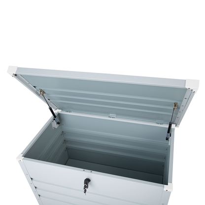 Lockable Outdoor Storage Box Light Grey Galvanized 300L