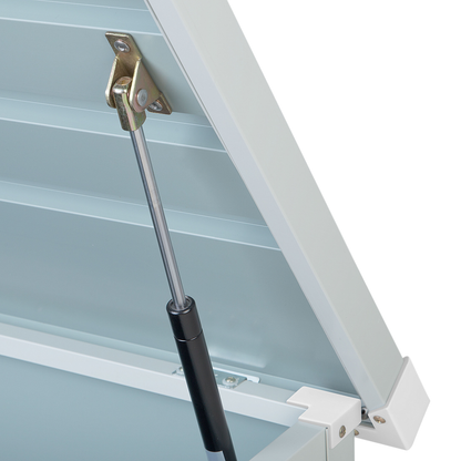 Lockable Outdoor Storage Box Light Grey Galvanized 300L