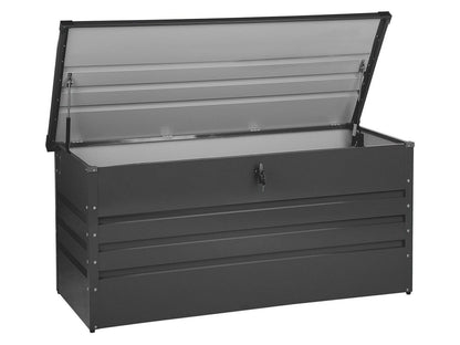 Outdoor Storage Box 400L Grey Galvanized Steel Lockable