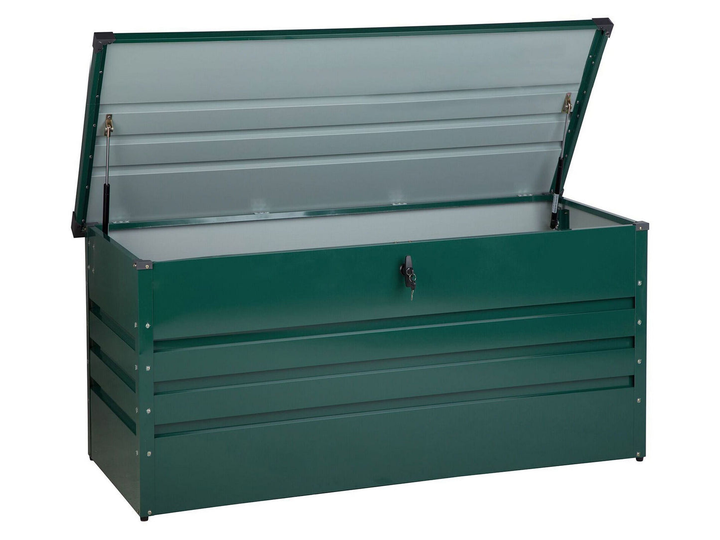 Outdoor Storage Box Green Galvanized Steel 400L Industrial
