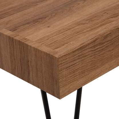 Coffee Table Brown Wood Raised Edges 100 x 60 Hairpin Legs