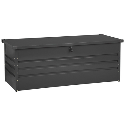 Outdoor Storage Box Grey Galvanized Steel 600L