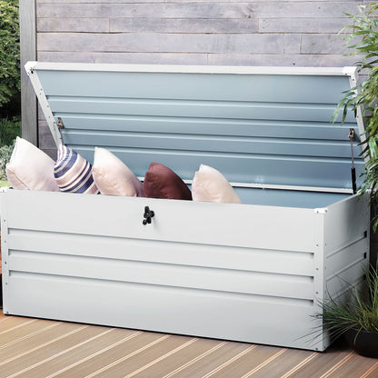 Outdoor Storage Box Galvanized Steel 600L Light Grey
