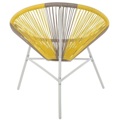 Papasan 2 Pack Beige Yellow PE Rattan Garden Chairs Modern