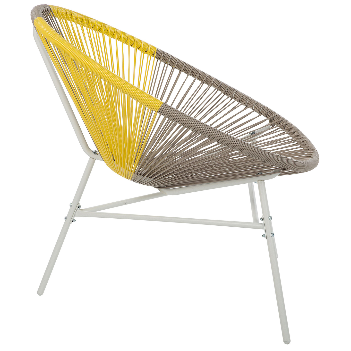 Papasan 2 Pack Beige Yellow PE Rattan Garden Chairs Modern