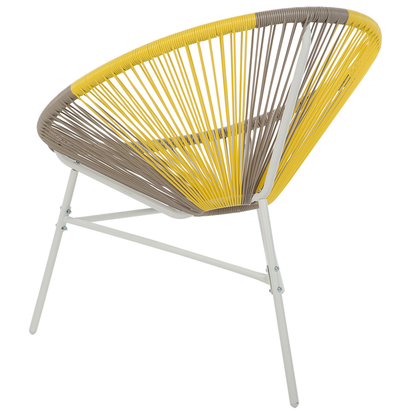 Papasan 2 Pack Beige Yellow PE Rattan Garden Chairs Modern