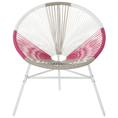 Papasan Style Garden Chairs Set of 2 Multicolor PE Rattan Modern Outdoor Seating