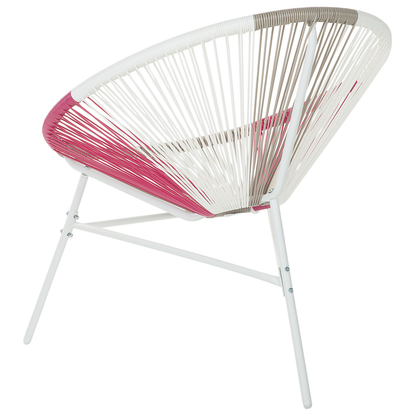 Papasan Style Garden Chairs Set of 2 Multicolor PE Rattan Modern Outdoor Seating