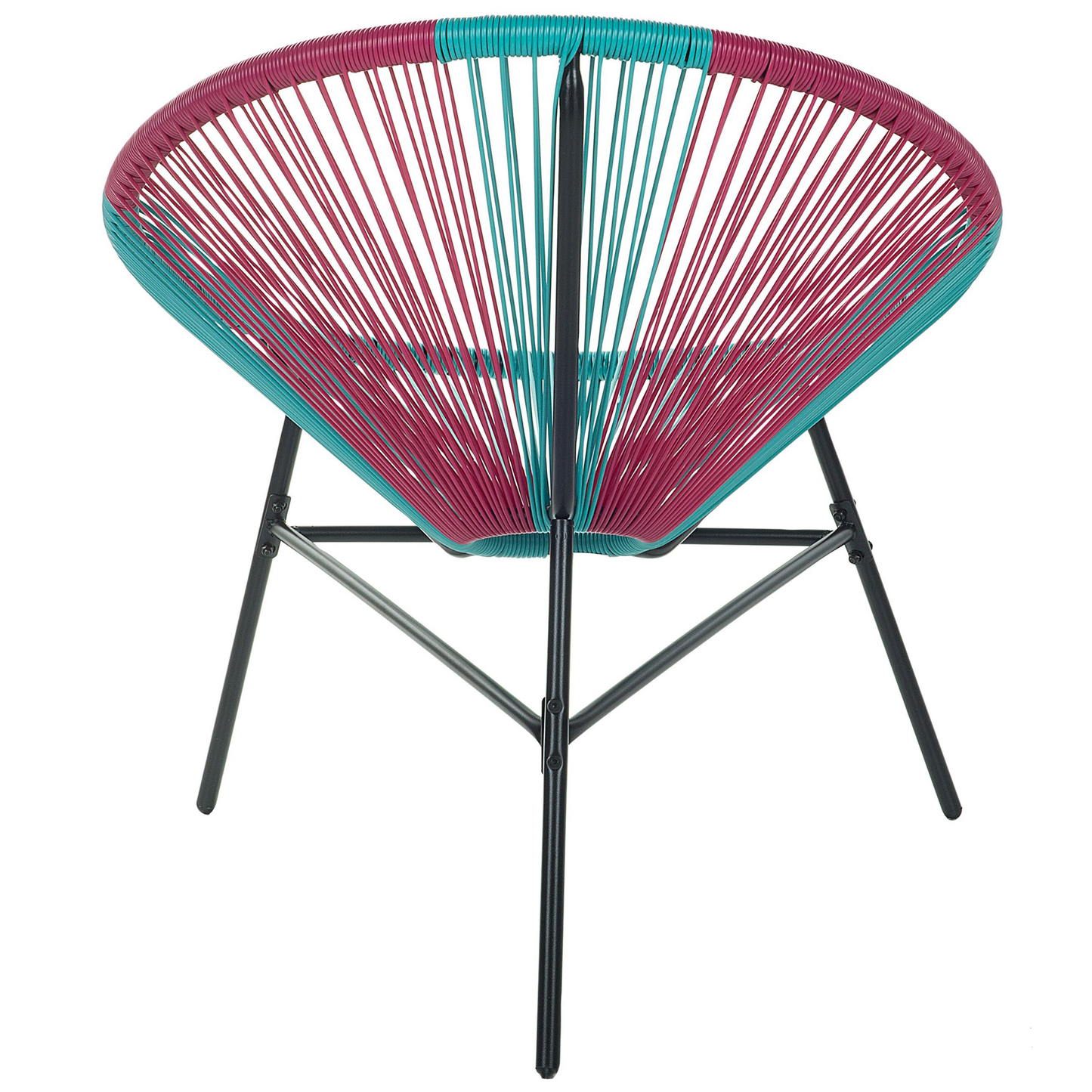 Papasan Chair Blue Pink PE Rattan Three Leg Steel Base