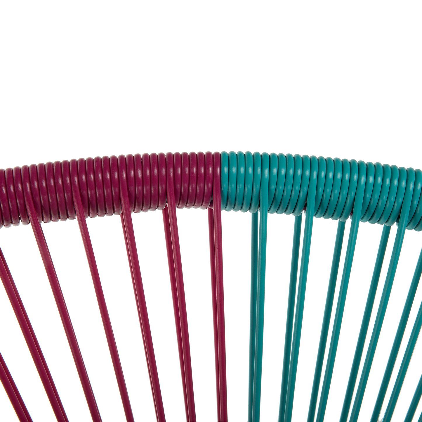 Papasan Chair Blue Pink PE Rattan Three Leg Steel Base