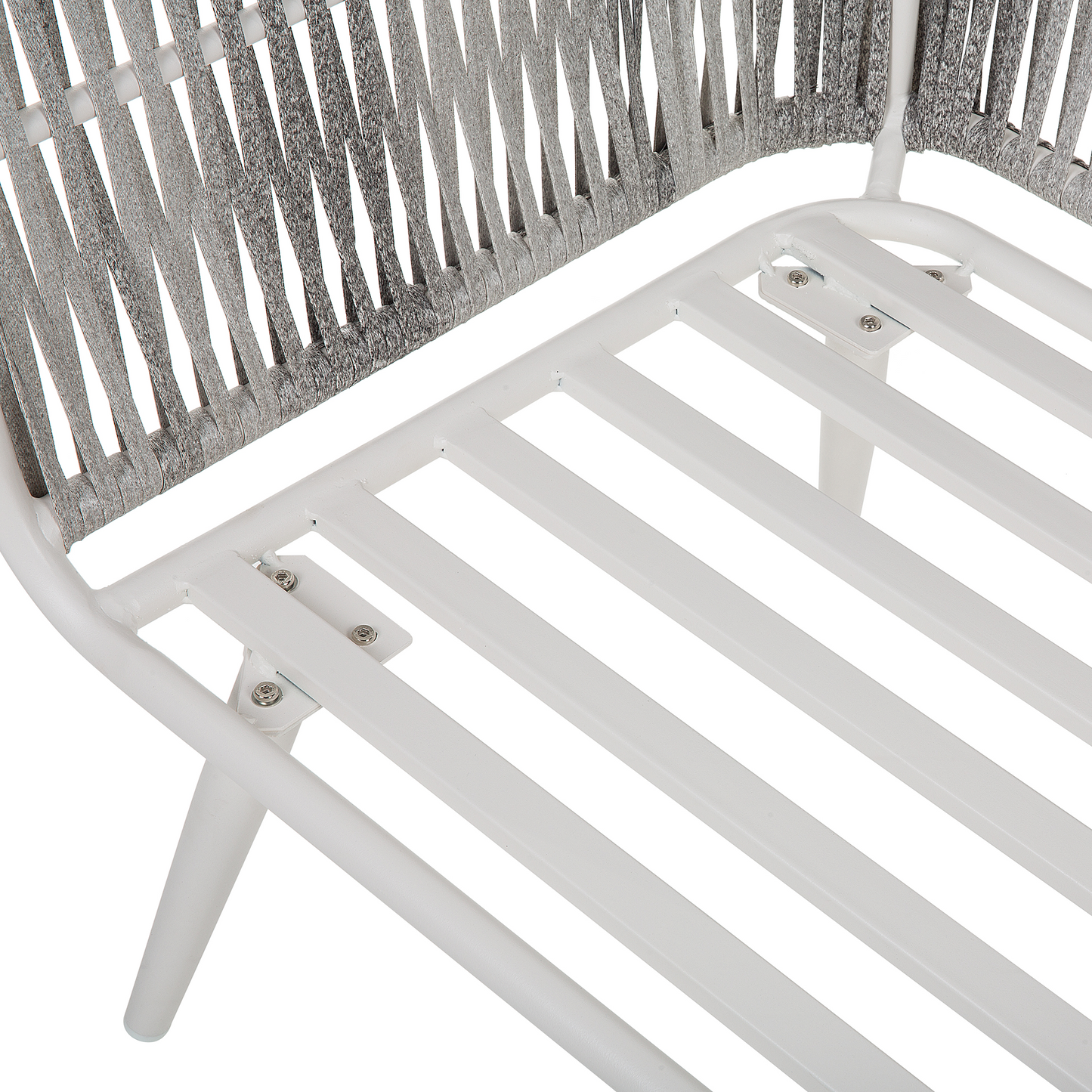 Garden Conversation Set White PE Rattan 4 Seater Cushions