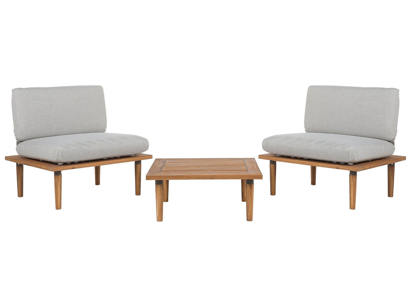Acacia Outdoor 2 Seater Sofa Set In Grey Cushions