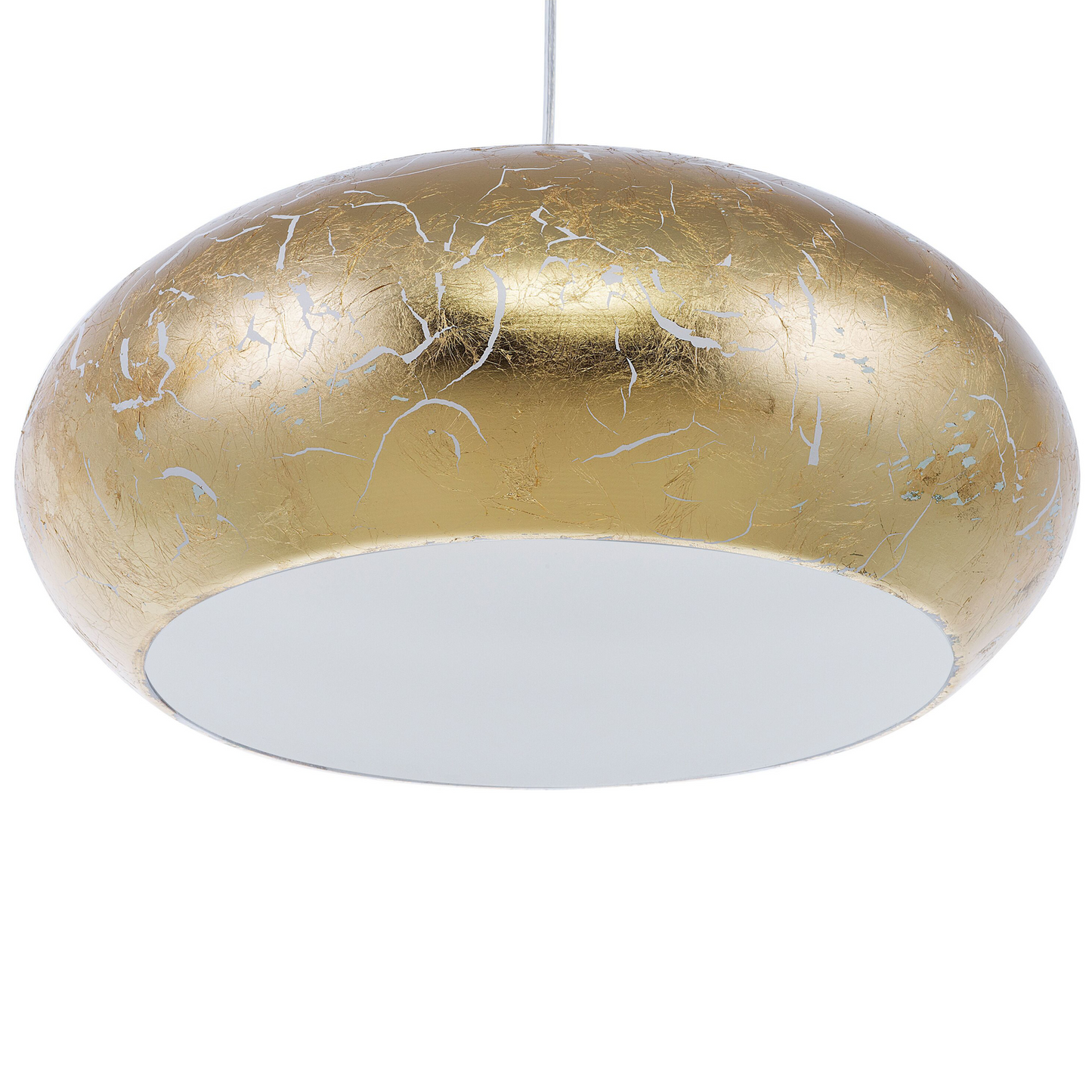 Pendant Lamp Gold Metal Vintage Ceiling Light With Cracked Gold Foil Finish