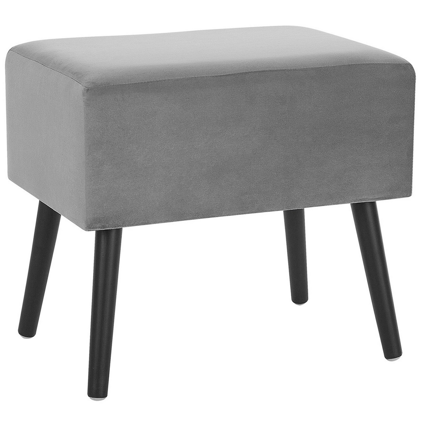 Velvet Side Table With Storage Grey Suitcase Handle 46 x 50 x 35cm