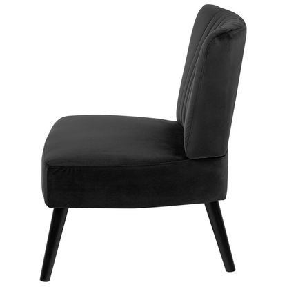 Lux Velvet Armchair Armless Accent Chair With Vertical Tufting Black