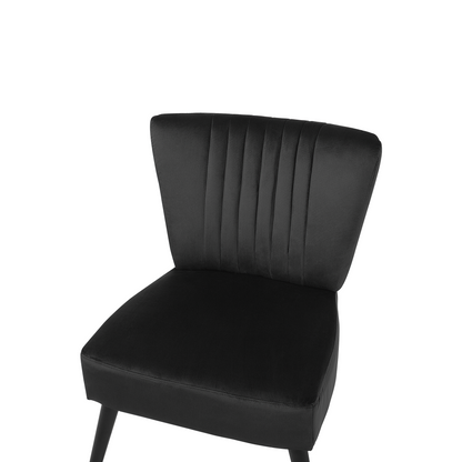 Lux Velvet Armchair Armless Accent Chair With Vertical Tufting Black
