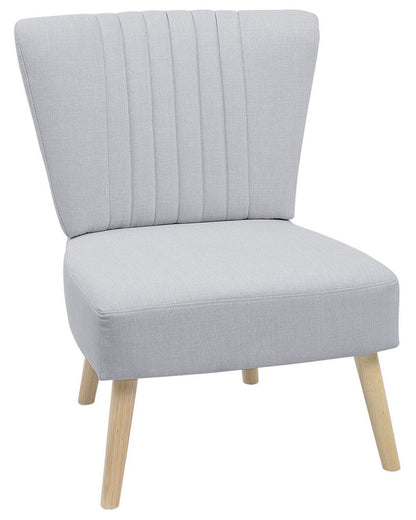 Armchair Armless Light Grey Slipper Chair Tufted Wood Legs