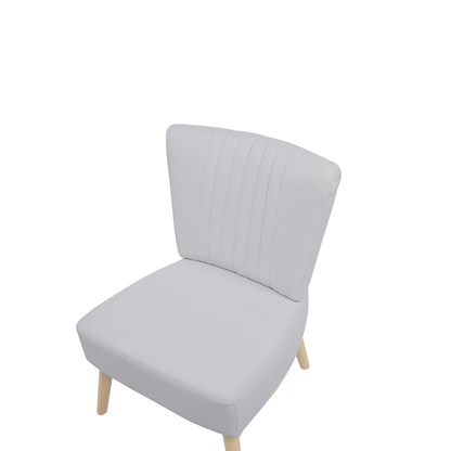 Armchair Armless Light Grey Slipper Chair Tufted Wood Legs