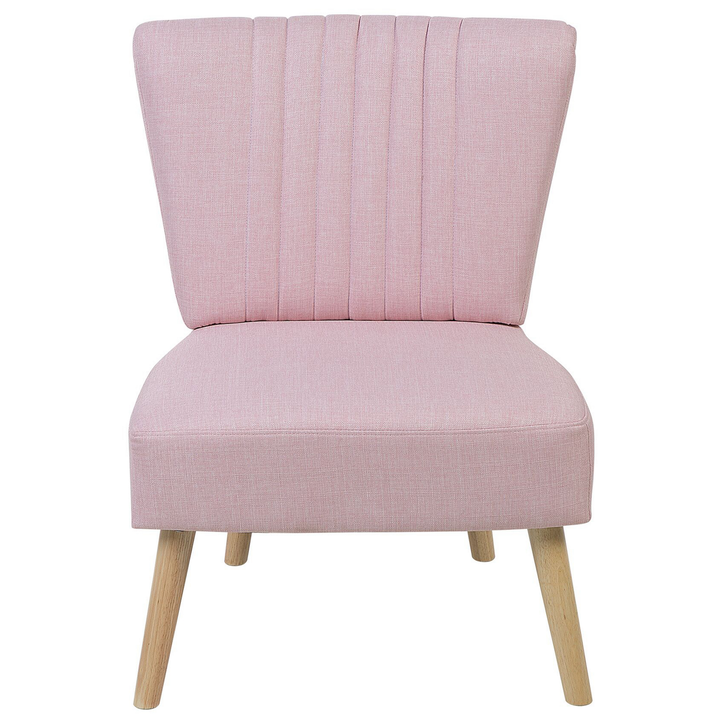 Pink Armless Accent Chair With Vertical Tufting