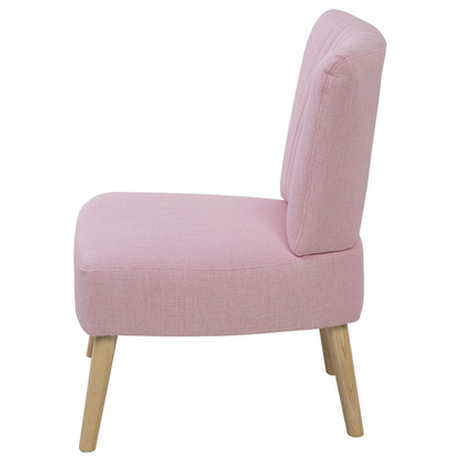Pink Armless Accent Chair With Vertical Tufting