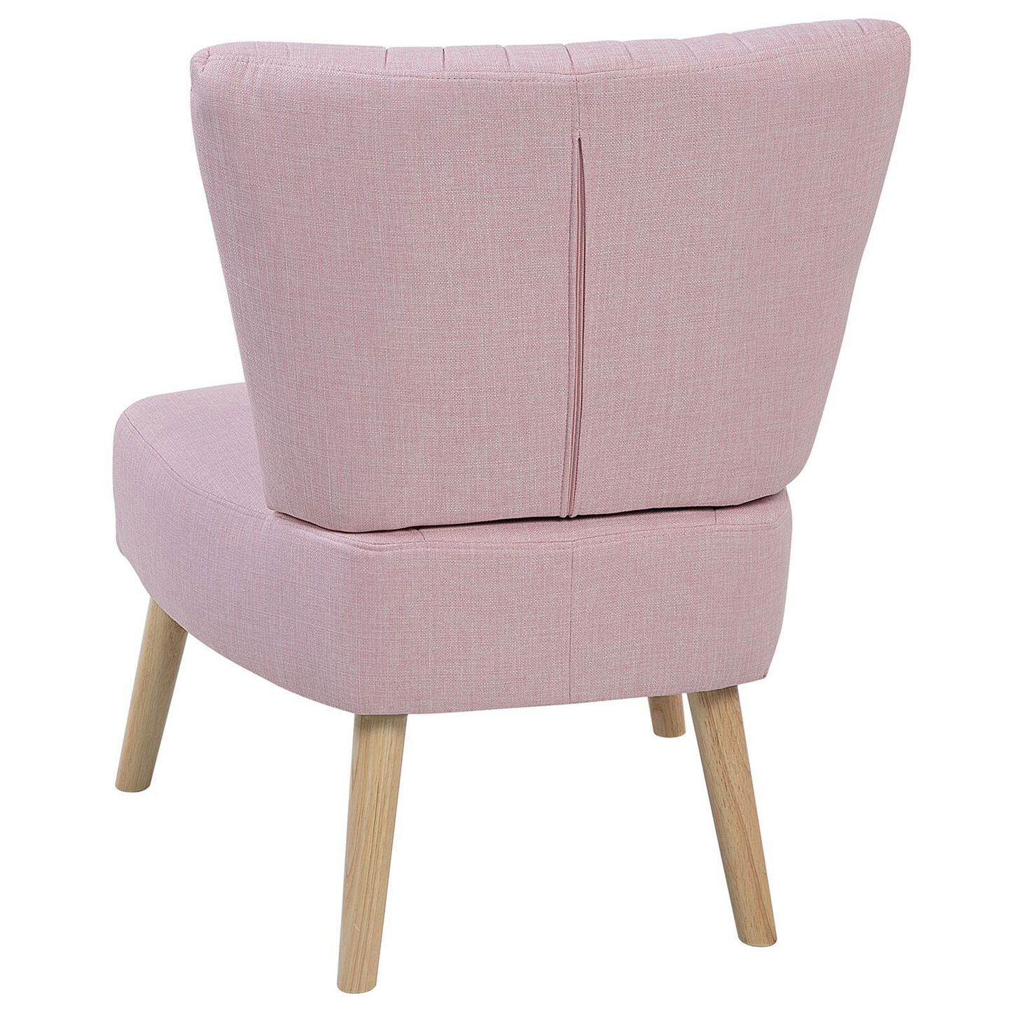 Pink Armless Accent Chair With Vertical Tufting