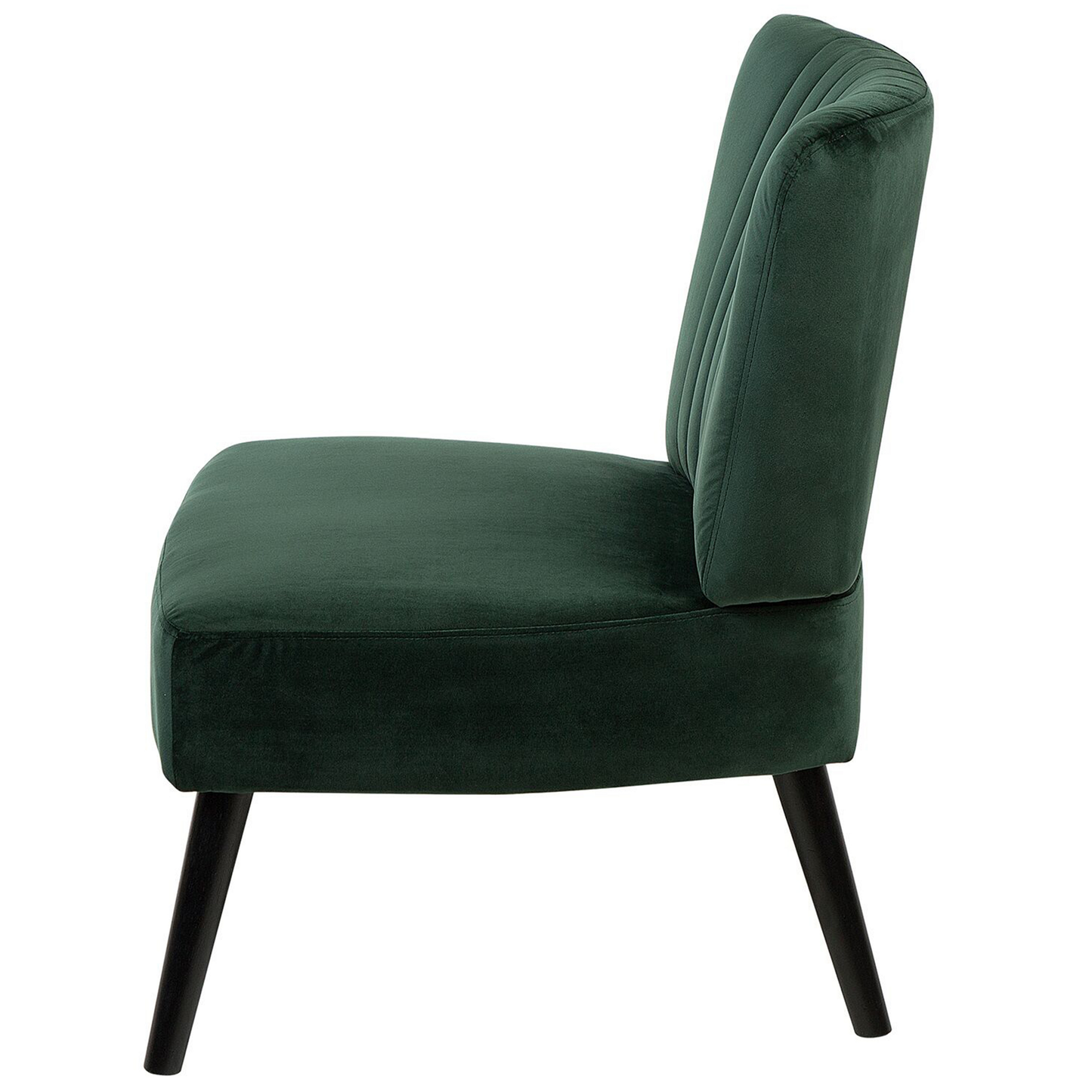 Green Velvet Armless Accent Chair Vertical Tufting