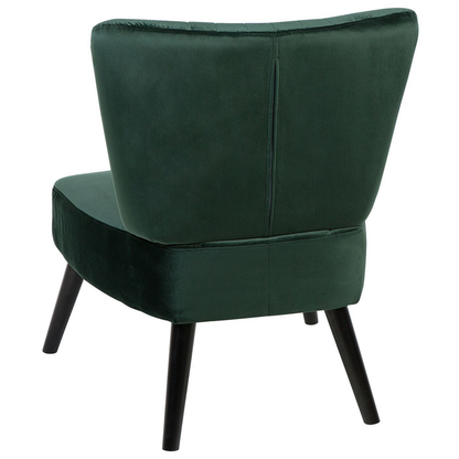Green Velvet Armless Accent Chair Vertical Tufting