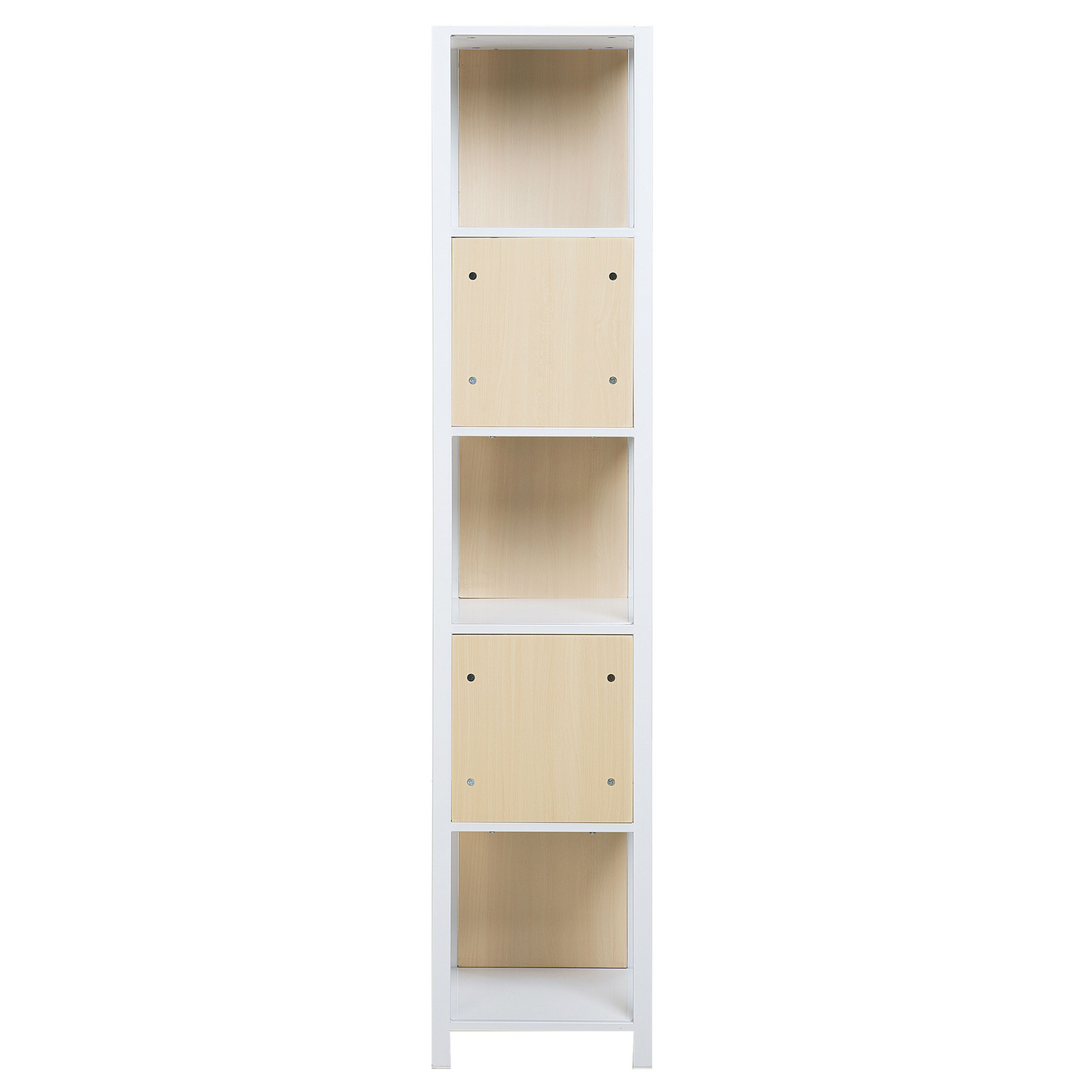 White With Light Brown 165 x 35cm 5 Tier Shelf
