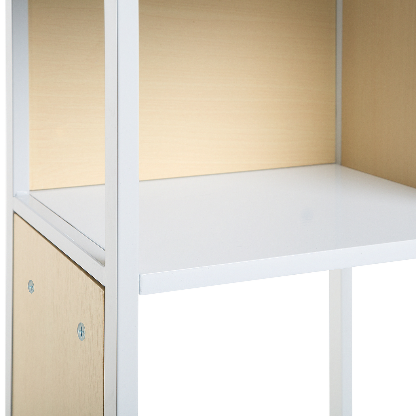 White With Light Brown 165 x 35cm 5 Tier Shelf