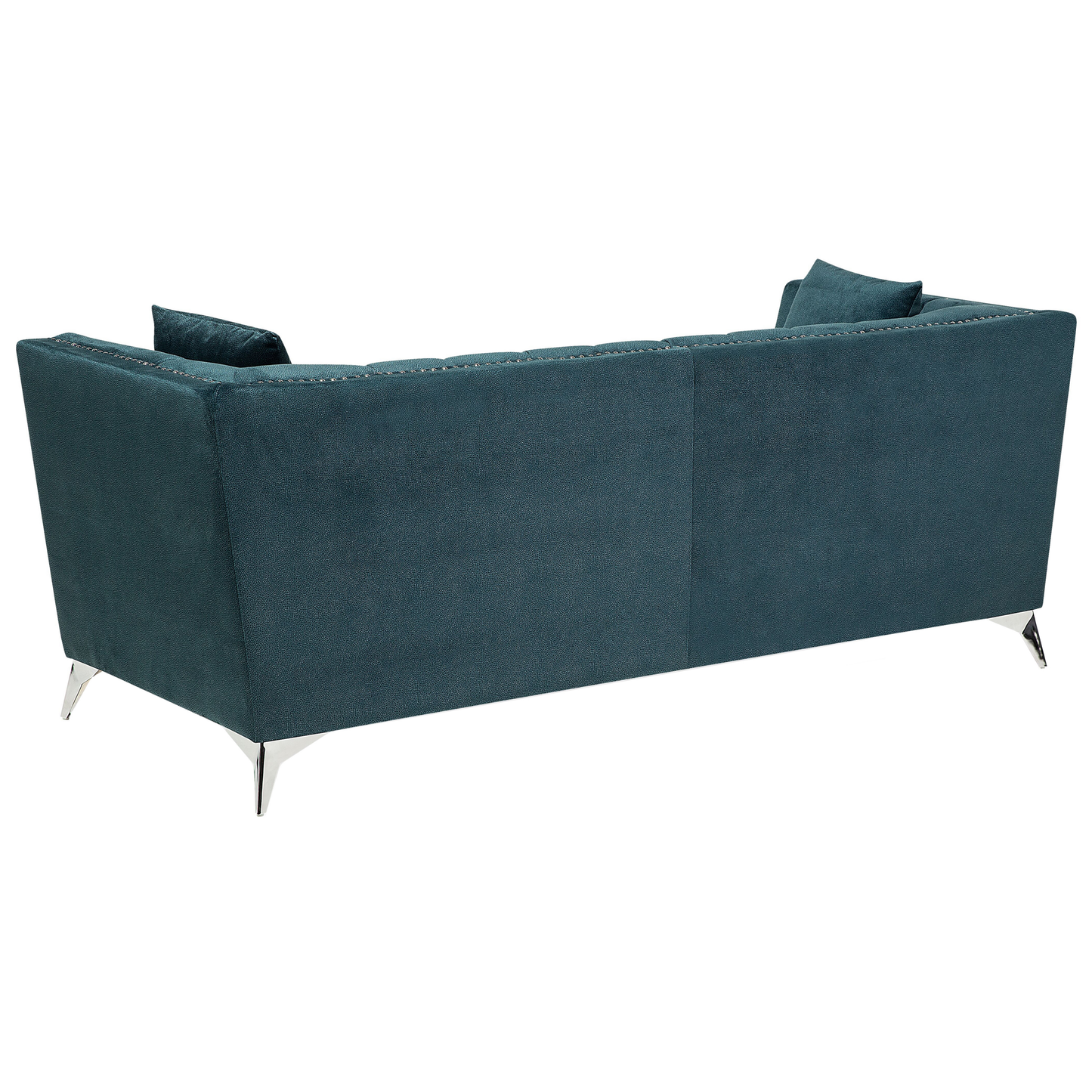 Home Teal Blue 2 and 3 Seater Sofa Set Nail Head Trim Tufted
