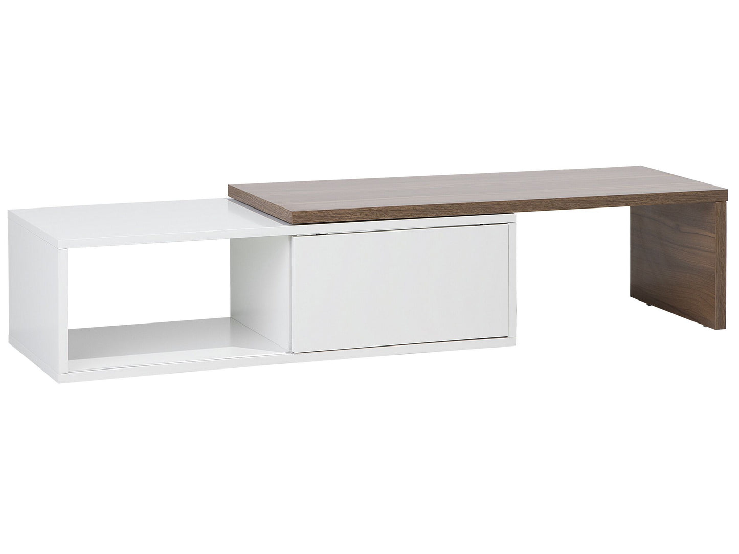 AuraHome TV Stand Light Brown White MDF For 70 Inch Extending Top