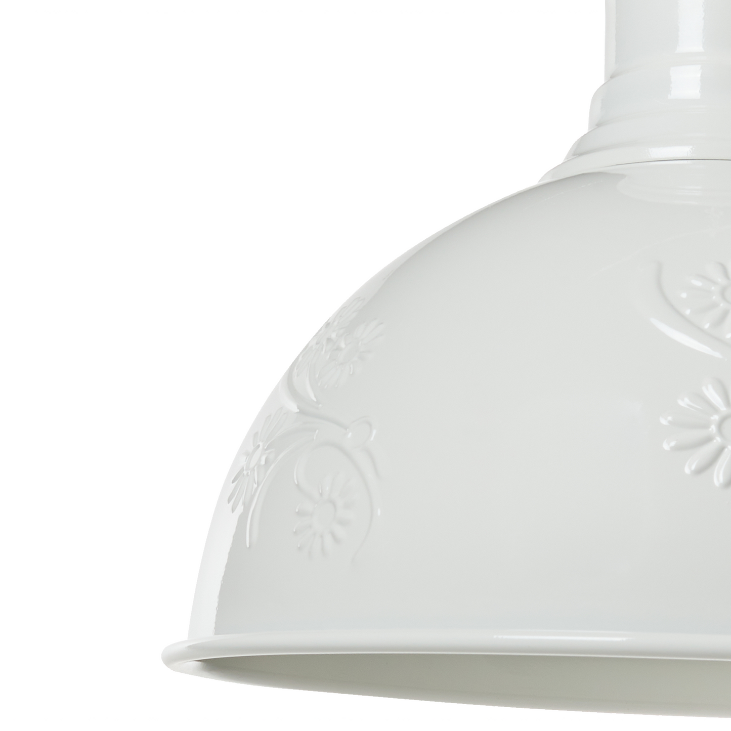 Pendant Lamp Off White Metal Floral Industrial