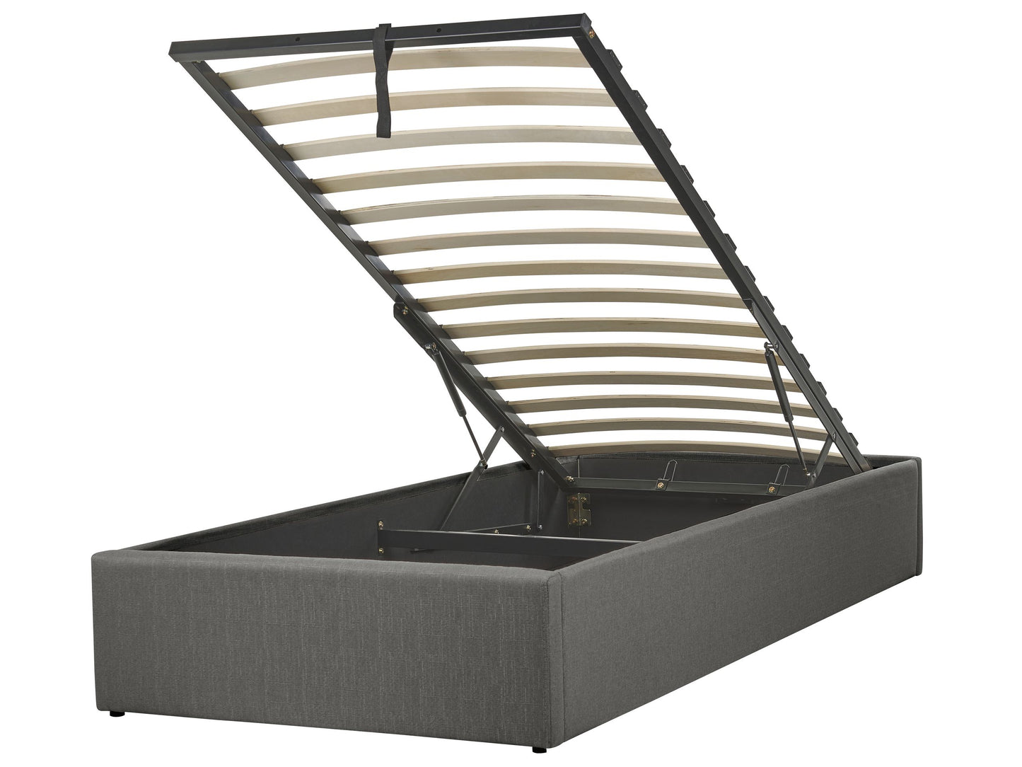 Astra Slatted Bed Frame Grey Upholstered Ottoman Storage 3ft Single