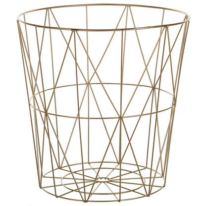 Geometric Glam Side Table With Gold Frame And Removable Top