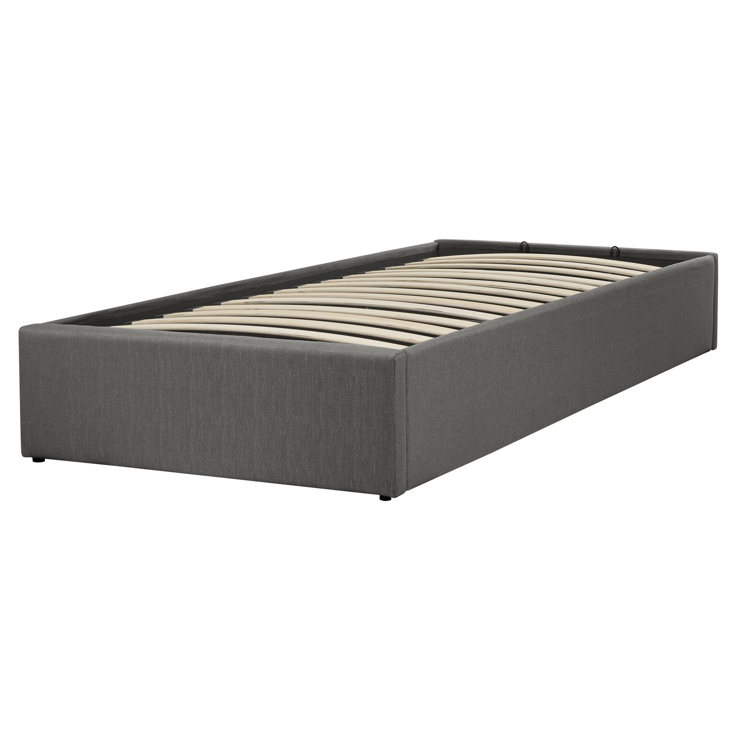 Astra Slatted Bed Frame Grey Upholstered Ottoman Storage 3ft Single
