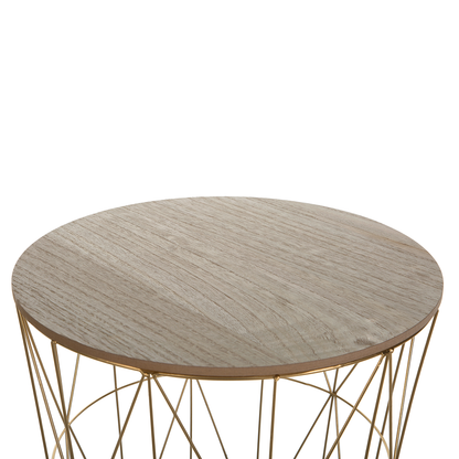 Geometric Glam Side Table With Gold Frame And Removable Top