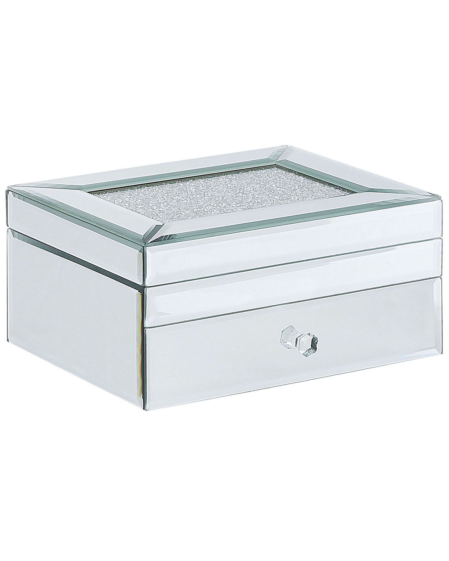 Mirrored Jewellery Box Silver 22 x 17 Vanity Organizer