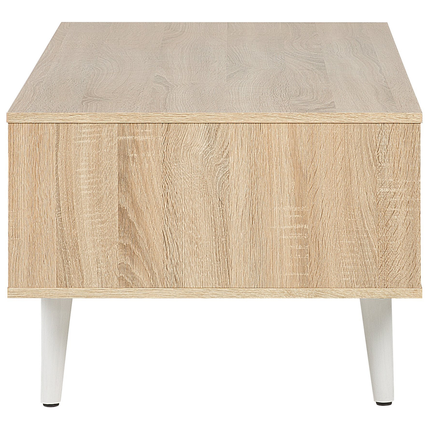 Light Brown And White Chipboard Coffee Table 120 X 60cm With One Drawer Scandinavian Modern