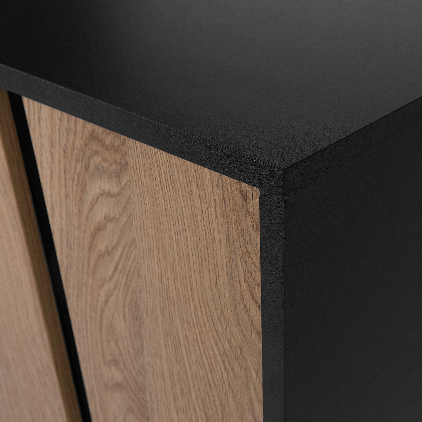 TV Stand Brown Black Metal Legs 76 Inch 1 Drawer 2 Cabinets