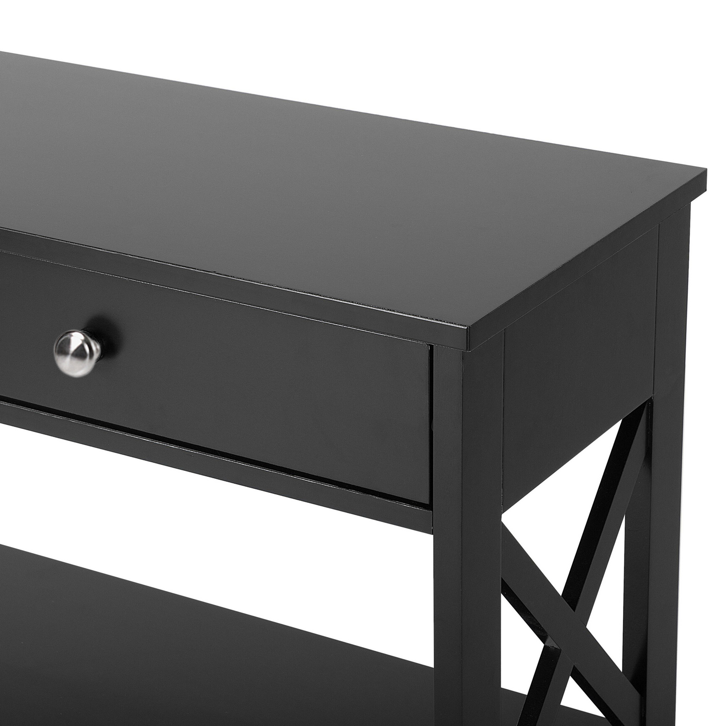 Sideboard 100 x 30cm Black With 1 Drawer And 2 Shelves