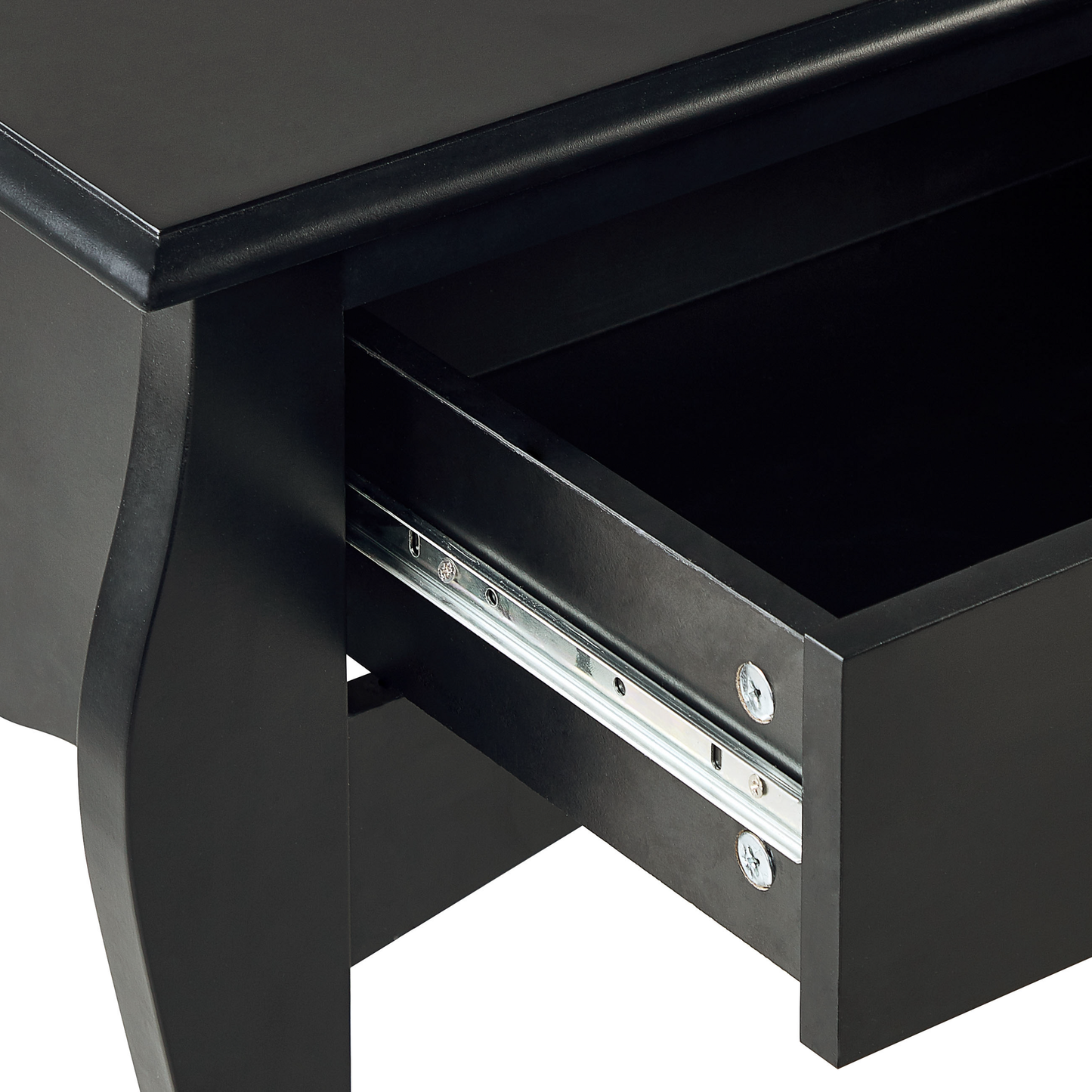 Black Console Table With Two Drawers Made From Manufactured Wood Vintage Hallway Furniture 100 x 35cm