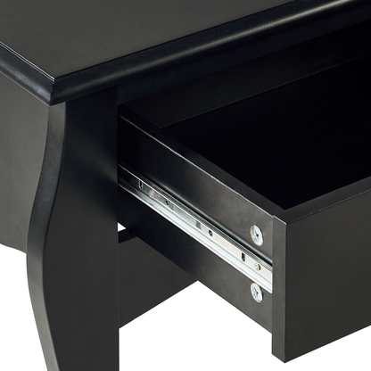 Black Console Table With Two Drawers Made From Manufactured Wood Vintage Hallway Furniture 100 x 35cm